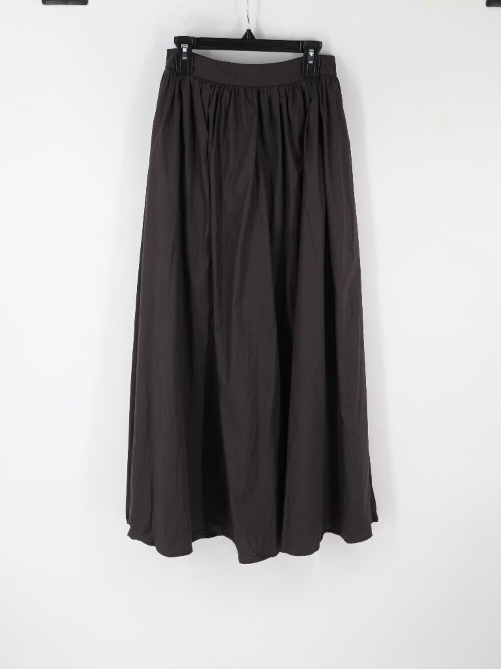 Cider Rhythm Classic Womens Coffee Brown Pleated Maxi Flare A-Line Skirt XXS